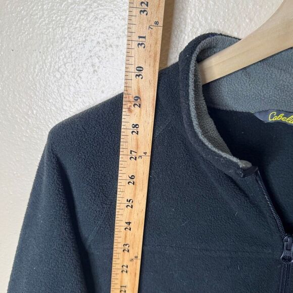 Cabelas Sweater Mens XL Black 1/4 Zip Fleece Pullover Mock Neck Outdoors - Picture 5 of 7